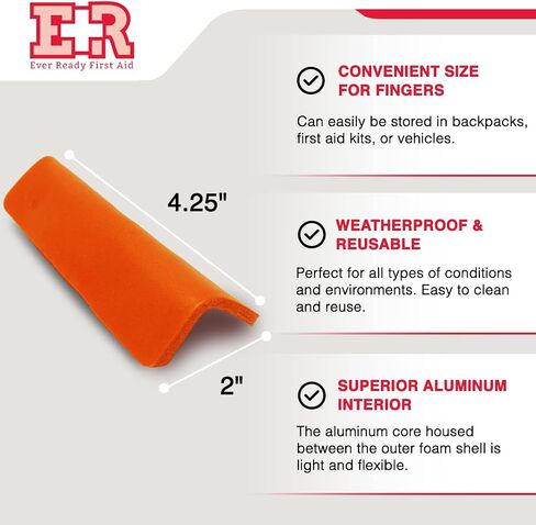 Ever Ready First Aid Padded Aluminum Finger Splints 4" x 2" - 10 Pack in Saudi Arabia