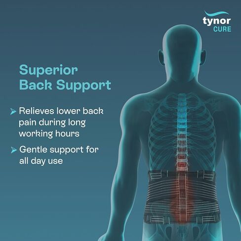 حزام دعم الظهر بحزام العجز العجزي من TYNOR للرجال والنساء، القرص المنفتق والجنف وآلام أسفل الظهر ضغط دعامة الظهر المسامية، أشرطة قابلة للتعديل مع وسادة قابلة للإزالة (متوسط، أسود كلاسيكي) in Saudi Arabia