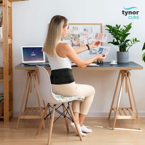 حزام دعم الظهر بحزام العجز العجزي من TYNOR للرجال والنساء، القرص المنفتق والجنف وآلام أسفل الظهر ضغط دعامة الظهر المسامية، أشرطة قابلة للتعديل مع وسادة قابلة للإزالة (متوسط، أسود كلاسيكي) in Saudi Arabia