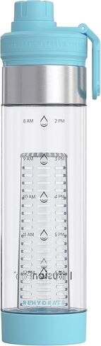 Infusion Pro 24 oz Fruit Infuser Water Bottle : Motivational Time Marker : Screw Top Lid with Large Spout : Insulated Sleeve & Fruit Infused Water eBook : Bottom Loading Infuser - Ocean Breeze in Saudi Arabia