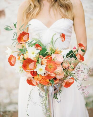 IPOPU Orange Flowers Artificial Poppies 6pcs Real Touch Orange Poppy Flowers Artificial Silk Flower with Stems for for Faux Floral Arrangements Home Table Decor (Orange) in Saudi Arabia