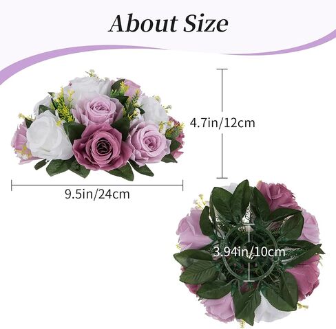 BLOSMON Flower Ball Centerpieces for Table 6 Pcs Centerpiece Flowers Fake Dusty Blue Rose Artificial Silk Floral Arrangement Center Piece Kissing Bouquet for Wedding Party Valentines Day Home Decor in Saudi Arabia