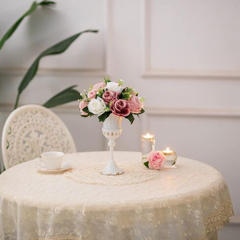 BLOSMON Flower Ball Centerpieces for Table 6 Pcs Centerpiece Flowers Fake Dusty Blue Rose Artificial Silk Floral Arrangement Center Piece Kissing Bouquet for Wedding Party Valentines Day Home Decor in Saudi Arabia