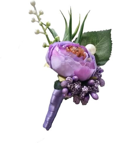 6 Pieces/lot Groom Boutonniere Man Buttonholes DIY Wedding Artificial False Flowers Party Decoration (wine red) in Saudi Arabia