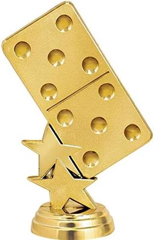 Crown Awards Dominoes Trophy, 6" Games Dominoes Trophy On White Luxury Trophy Base in Saudi Arabia