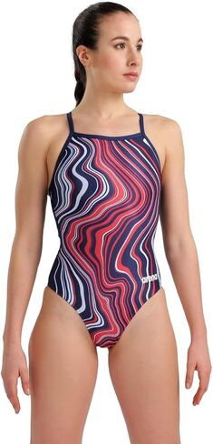 ARENA Women's Performance Marbled Light Drop Back Swimsuit in Saudi Arabia