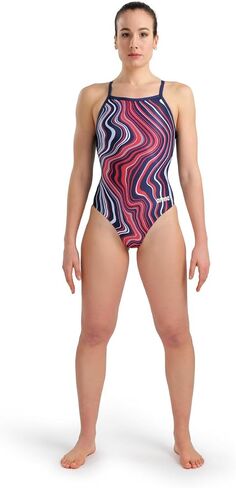 ARENA Women's Performance Marbled Light Drop Back Swimsuit in Saudi Arabia