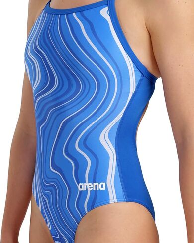ARENA Women's Performance Marbled Light Drop Back Swimsuit in Saudi Arabia