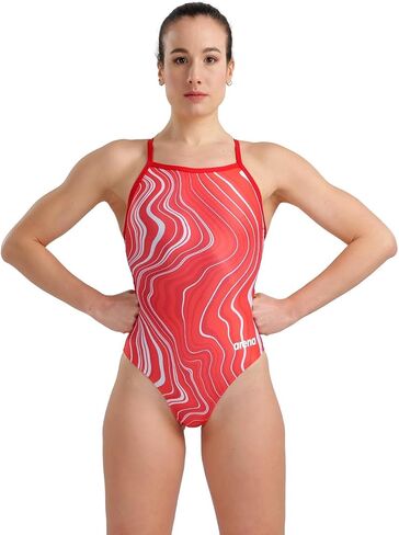 ARENA Women's Performance Marbled Light Drop Back Swimsuit in Saudi Arabia