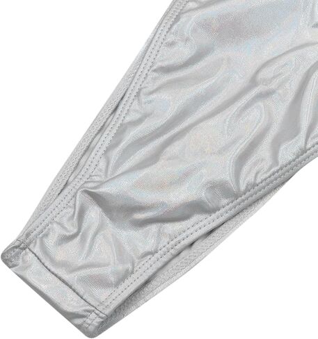 بدلة سباحة نسائية من قطعة واحدة باللون الفضي المعدني، بدلة سباحة مثيرة بدون ظهر ذات قصة عالية، زي مهرجان الهذيان in Kuwait