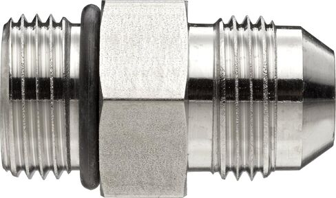 Brennan 6400-04-04-O-SS, Stainless Steel JIC Tube Fitting, 04MJ-04MORB Adapter , 1/4" Tube OD x 7/16"-20 O- ring Boss, Male in Saudi Arabia