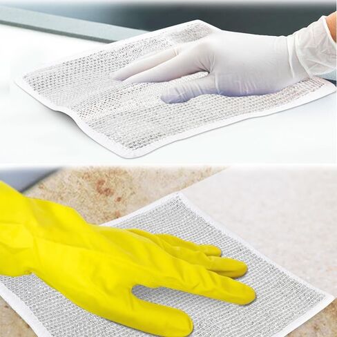 10PCS Non-Scratch Wire Dishcloth,Multipurpose Wire Dish Washing Rags,Wire Cleaning Cloth for Wet and Dry,Wire Dish Towels for Dishes,Sinks,Counters,Stove Tops in Saudi Arabia