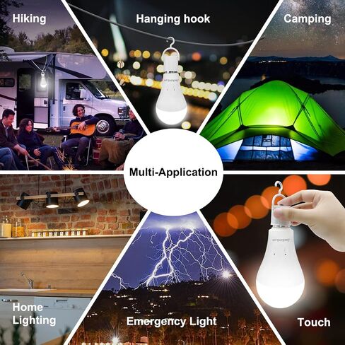 JackonLux Emergency Rechargeable Light Bulbs for Power Outage 2000mAh 80W Equivalent Ebulb Self-Charging Emergency Light Bulb with Charge Indicator Dimmable Soft White 3000K in Saudi Arabia