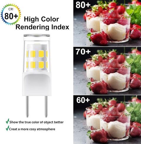 [Pack of 5] G8 Led Bulb, 3W Equivalent 20W-25W Halogen Bulb, G8 GY8.6 Bi-pin Base, T4 120V Puck Light Bulb for Replacement Microwave Light Bulbs, Under Counter Kitchen Lighting, Daylight White 6000K in Saudi Arabia