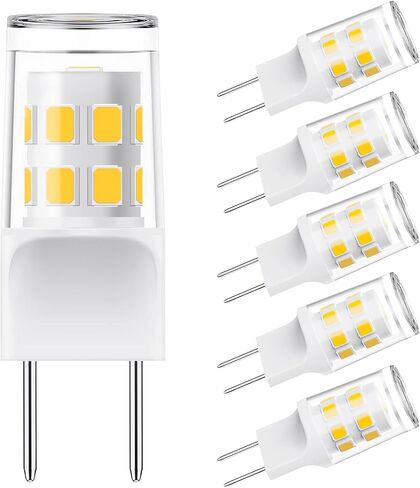 [Pack of 5] G8 Led Bulb, 3W Equivalent 20W-25W Halogen Bulb, G8 GY8.6 Bi-pin Base, T4 120V Puck Light Bulb for Replacement Microwave Light Bulbs, Under Counter Kitchen Lighting, Daylight White 6000K in Saudi Arabia