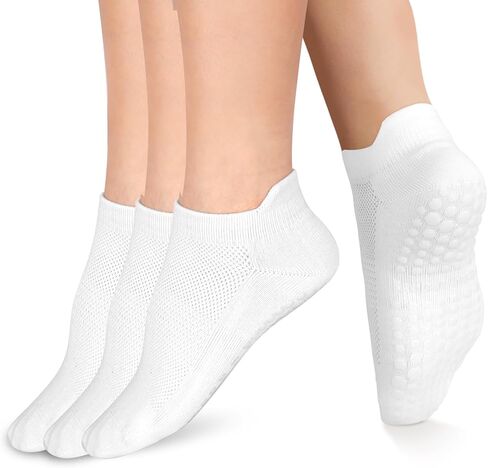 Pilates Socks with Grips Yoga Socks Grippy Socks for Women Non Slip for Barre,Workout 3 Pairs in Saudi Arabia