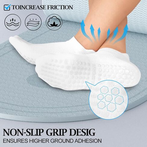 Pilates Socks with Grips Yoga Socks Grippy Socks for Women Non Slip for Barre,Workout 3 Pairs in Saudi Arabia