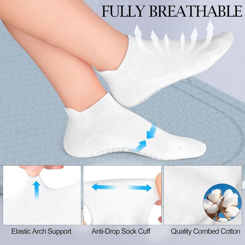 Pilates Socks with Grips Yoga Socks Grippy Socks for Women Non Slip for Barre,Workout 3 Pairs in Saudi Arabia