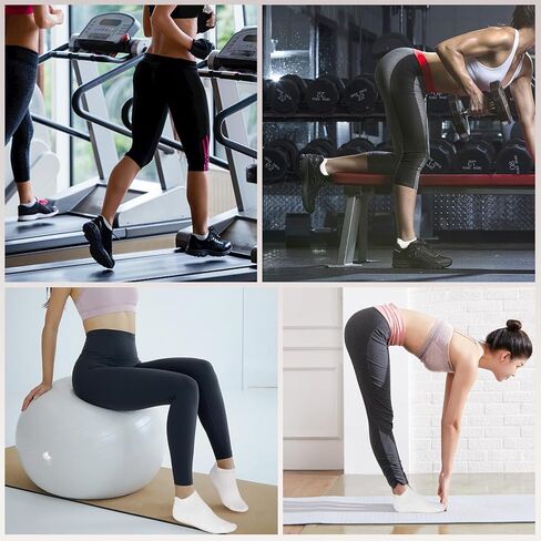 Pilates Socks with Grips Yoga Socks Grippy Socks for Women Non Slip for Barre,Workout 3 Pairs in Saudi Arabia