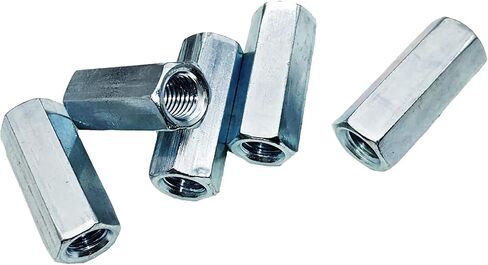 10pcs M8-1.25 x 28mm Long Rod Nut Hex Coupling Nuts, Zinc Plated Bolt Extender Female Thread Straight Fitting, Hex Rod Threaded Bar Nut in Saudi Arabia