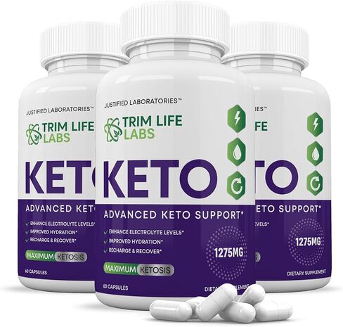 (3 عبوات) حبوب كيتو من تريم لايف لابز 1275 مجم، تركيبة جديدة ومحسنة تحتوي على خل التفاح ومسحوق زيت الزيتون البكر الممتاز وأوراق الشاي الأخضر 180 كبسولة in Kuwait