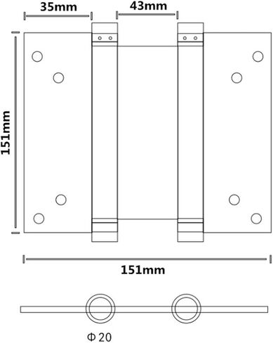 Ranbo Commercial Grade 304 Stainless Steel Ball Bearing Heavy Duty Double Action Spring Loaded Door Swing Hinge,Automatic Closing/self Closer/Adjustable Tension 5 x 6inch (1 Pair） (5 inch) in Saudi Arabia