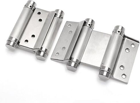 Ranbo Commercial Grade 304 Stainless Steel Ball Bearing Heavy Duty Double Action Spring Loaded Door Swing Hinge,Automatic Closing/self Closer/Adjustable Tension 5 x 6inch (1 Pair） (5 inch) in Saudi Arabia