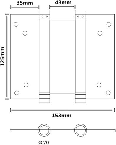 Ranbo Commercial Grade 304 Stainless Steel Ball Bearing Heavy Duty Double Action Spring Loaded Door Swing Hinge,Automatic Closing/self Closer/Adjustable Tension 5 x 6inch (1 Pair） (5 inch) in Saudi Arabia