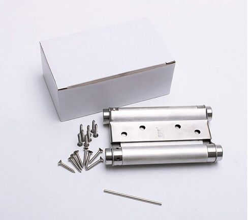 Ranbo Commercial Grade 304 Stainless Steel Ball Bearing Heavy Duty Double Action Spring Loaded Door Swing Hinge,Automatic Closing/self Closer/Adjustable Tension 5 x 6inch (1 Pair） (5 inch) in Saudi Arabia