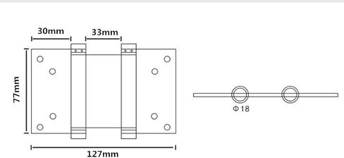 Ranbo Commercial Grade 304 Stainless Steel Ball Bearing Heavy Duty Double Action Spring Loaded Door Swing Hinge,Automatic Closing/self Closer/Adjustable Tension 5 x 6inch (1 Pair） (5 inch) in Saudi Arabia
