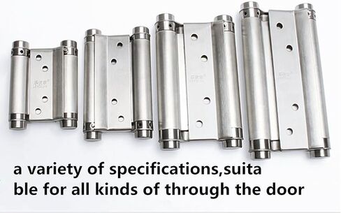 Ranbo Commercial Grade 304 Stainless Steel Ball Bearing Heavy Duty Double Action Spring Loaded Door Swing Hinge,Automatic Closing/self Closer/Adjustable Tension 5 x 6inch (1 Pair） (5 inch) in Saudi Arabia