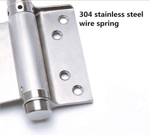 Ranbo Commercial Grade 304 Stainless Steel Ball Bearing Heavy Duty Double Action Spring Loaded Door Swing Hinge,Automatic Closing/self Closer/Adjustable Tension 5 x 6inch (1 Pair） (5 inch) in Saudi Arabia