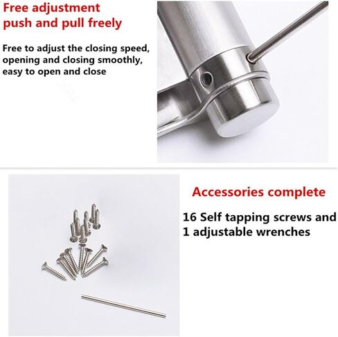 Ranbo Commercial Grade 304 Stainless Steel Ball Bearing Heavy Duty Double Action Spring Loaded Door Swing Hinge,Automatic Closing/self Closer/Adjustable Tension 5 x 6inch (1 Pair） (5 inch) in Saudi Arabia