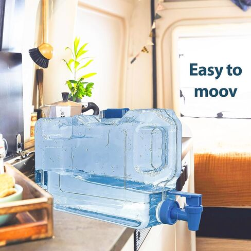 Water drink dispenser for fridge. 1.1 Gal. Pitcher Refrigerator. Reusable PETG plastic bottle with faucet, spigot. Pur water jug. Tank for drinks, cocktails, juice. Zero BPA.beach, camping. (1.1Gal) in Saudi Arabia