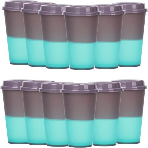 Color Changing Cups Set Cooler 24oz Reusable Plastic Cold Drink Cups with Lids and Straws for Adults -with Lids and Straws In Bright Colors, 5 Packs Iced Coffee Cups in Saudi Arabia