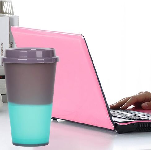 Color Changing Cups Set Cooler 24oz Reusable Plastic Cold Drink Cups with Lids and Straws for Adults -with Lids and Straws In Bright Colors, 5 Packs Iced Coffee Cups in Saudi Arabia