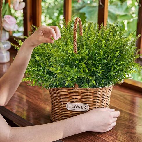Artificial Plants Green Lavender 20 Bundles Outdoor UV Resistant Greenery Fake Shrubs Simulation Plants Indoor Outside Hanging Planter Home Garden Decor (Green) in Saudi Arabia