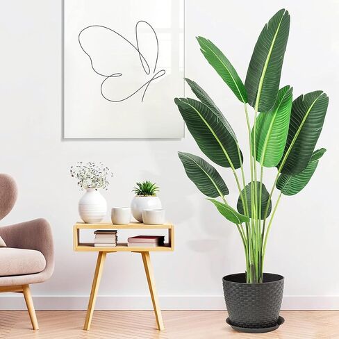 IDEALHOUSE نبات اصطناعي لطيور الجنة بطول 4 أقدام، نبات طائر الجنة الاصطناعي، شجرة نخيل صناعية للداخل والخارج والمكتب (48 بوصة) in Kuwait