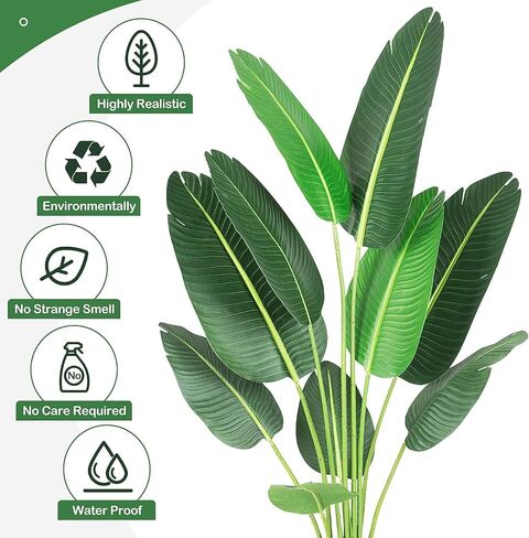 IDEALHOUSE نبات اصطناعي لطيور الجنة بطول 4 أقدام، نبات طائر الجنة الاصطناعي، شجرة نخيل صناعية للداخل والخارج والمكتب (48 بوصة) in Kuwait