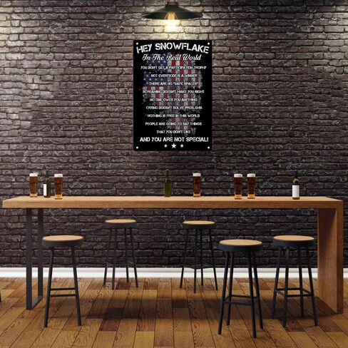 يا ندفة الثلج في العالم الحقيقي وأنت لست خاصًا بعلم أمريكي لافتات معدنية من القصدير، ملصق يا ندفة الثلج للمنزل والمكتب وغرفة النوم في الهواء الطلق والمقاهي والحانة وديكور الحائط علامة 12 × 8 بوصة in Kuwait