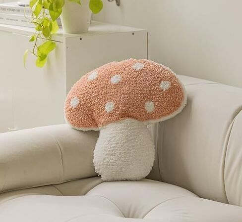 Mushroom Pillow | Soft Mushroom Decor Throw Pillow for Bed, Sofa, Couch, Living Room, Bedroom (Blush) in Saudi Arabia
