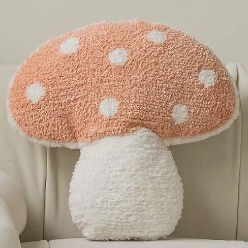 Mushroom Pillow | Soft Mushroom Decor Throw Pillow for Bed, Sofa, Couch, Living Room, Bedroom (Blush) in Saudi Arabia