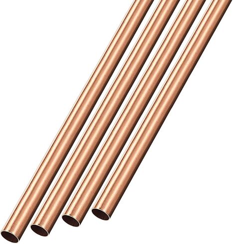 Copper Tube (6mm OD x 0.2mm Wall T x 300mm L) 4Pcs, Straight Tubing - for Home Furnishing, Machinery, DIY Handicraft in Saudi Arabia