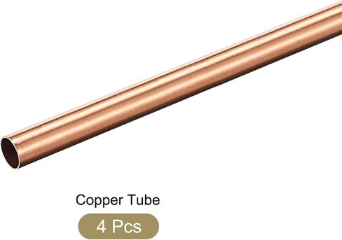 Copper Tube (6mm OD x 0.2mm Wall T x 300mm L) 4Pcs, Straight Tubing - for Home Furnishing, Machinery, DIY Handicraft in Saudi Arabia
