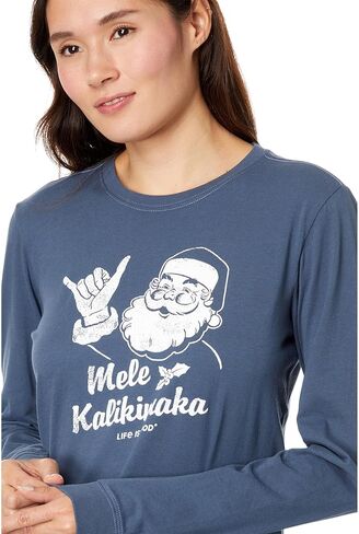 Life is Good Santa Mele Kalikimaka Long Sleeve Crusher™-Lite Tee in Saudi Arabia