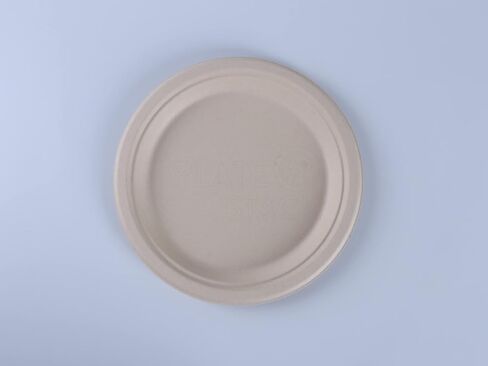100% Compostable Disposable Paper Plates [125-Pack] - (PFAS-Free) - (BPI Certified) - [9 Inch] Heavy Duty, Eco-Friendly, Biodegradable Bagasse Dinner Plates - Natural Brown 9" Plate by Plate'O'Stack in Saudi Arabia