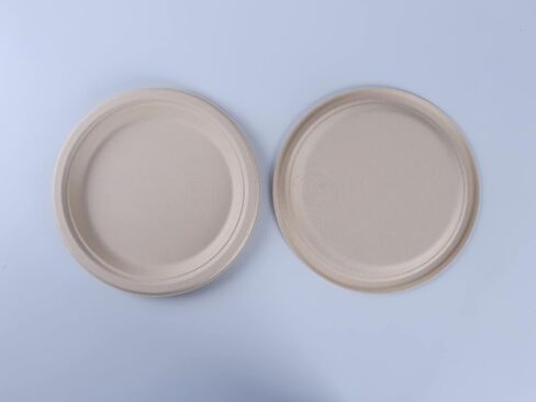 100% Compostable Disposable Paper Plates [125-Pack] - (PFAS-Free) - (BPI Certified) - [9 Inch] Heavy Duty, Eco-Friendly, Biodegradable Bagasse Dinner Plates - Natural Brown 9" Plate by Plate'O'Stack in Saudi Arabia
