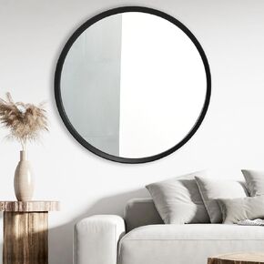 Round Mirror 28 Inch, Natural Wood Mirror, Wall Circle Mirrors, Large Wood Frame Mirror, Round Mirrors for Wall Decor, Bathroom Mirror, Nursery Mirror
