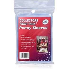 Premium Penny Sleeves for Trading Cards - Standard Exact Fit - 100 Sleeves, 1 Pack of 100 Sleeves - Clear Inner Sleeves to Protect Pokemon, Magic, Yugioh Baseball Football and Collectible Cards