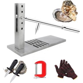 Oyster Shucker Tool Set Adjustable Height Oyster Clam Opener Machine Oyster Seafood Shucking Tools for Hotel, Family Buffet